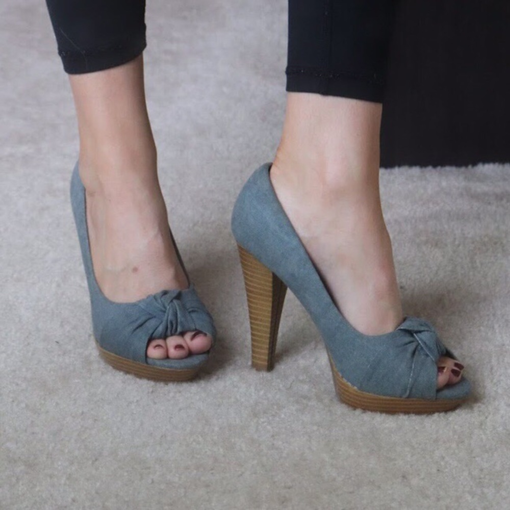 Denim Platform Heels